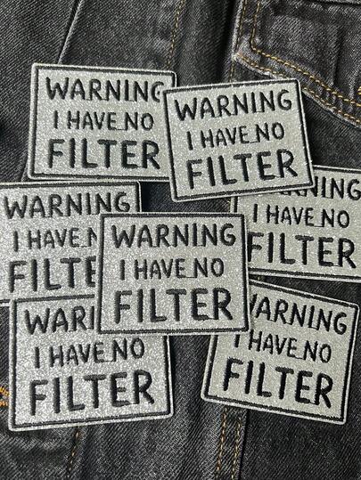 2pcs Embroidered Iron On Patches, Black & Silver Funny Iron-On/Sew-On Appliques Patch For Trucker Hats, Jeans, Shirts, Jackets And Bags, Casual Apparel & Accessories