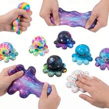 Cute Glowing Octopus Soft Squeeze Toy: Soft Slow Rebound Squeeze Stress Relief Toy, Adorable Animal Shaped Sensory Fidget Toy, Perfect Mother's Day Gift For Adults And Stress Relief Toy Collectors - View 2