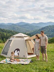 CAMEL CROWN Outdoor Camping Tent, "Hugging Goose" Tent With Black UV-Protective Fabric For Camping, Overnight Stays, And Parks-Foldable And Portable - Pearl White - View 3