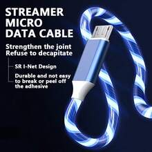 1M Fast Charging Data Cable Glowing LED Light Up Lightning Micro USB Cable Cord Phone Charger USB Micro Cable - Multicolor - View 4
