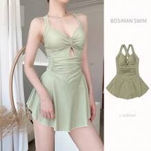 Women Swim Dresses - 8407 Yellow - View 9