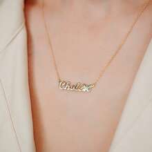 Personalized Symbol Name Necklace, Delicate Name Necklace, Butterfly, Snowflake, Paw Print, Bow, Star, Religious Symbol, Personalized Gift - Multicolor - View 5