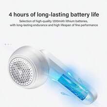 Rechargeable Fabric Shaver With 2 Replaceable StainlessSteel 6-Leaf Blades(1 Free Extra Included) I Lint Removerwith 3-Speed Settings - Efficient Sweater And Lint Shaver ForClothes, Removing Fuzz, Lint Balls, Pills, AndHairballs.Christmas Gift. - 1pcs white - 查看 6