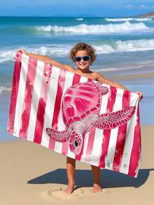 1 pezzo Asciugamano da spiaggia per bambini con tartaruga marina rosa e righe rosa/bianche, super morbido in microfibra extra large, altamente assorbente, adatto per viaggi, piscina, immersioni, surf, yoga, campeggio, disponibile in più misure, accessori da spiaggia - Multicolore - Visualizzare 5