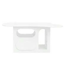 Coffee Table With Drawers, Cloud-Shaped Coffee Table With Open Storage Compartments, High-Quality Materials. 97 X 45 X 43.5 Cm. - White - View 9