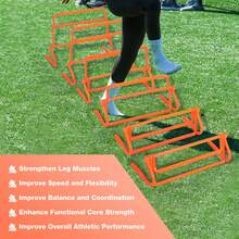 Adjustable Agility Hurdles,4 Height Speed Training Hurdles, Portable Speed Training Equipment With Carry Bag For For Athletes,Kids,Soccer,Basketball - ‎Orange 6 PCS 4 Height - View 6