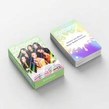 124pcs Laser Holographic KATSEYE Shiny Photo Cards, Stickers, LOMO Cards, Greeting Cards - Multicolor - View 4