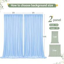 Blue Tulle Backdrop Curtain For Parties Wedding10ft X 10ft Wrinkle Free Curtain Backdrop 2 Layer Drapes For Backdrop Polyester Back Drop For Bridal Shower Birthday  Shower Photography - 嬰兒藍 - 查看 7