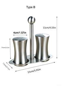 Bộ lọ đựng gia vị bằng thép không gỉ, lọ muối và tiêu, hình cầu và thon, thiết kế tối giản cao cấp màu bạc, thích hợp cho nhà bếp, nhà hàng và gia đình. - Bạc - Xem 13