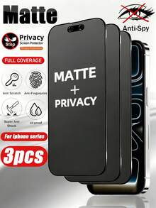 3片装磨砂陶瓷防窥屏保护膜，提供良好的隐私保护，兼容 17e/17 Pro Max/16 Pro Max/15 Pro Max/14 Pro Max/13 Pro Max/12 Pro Max/11 Pro Max/17 Pro/16 Pro/15/14/13/12/11等系列 - 黑色 - 查看 37