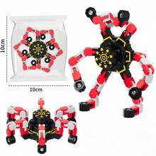 1/4/8件套可变形DIY旋转玩具，手指减压玩具，复活节篮子填充减压玩具，可用作手机支架，办公娱乐减压玩具，便携式礼物，男孩女孩生日礼物，学生课堂礼物，返校礼物，家庭互动小玩具，随机发货2种款式 - 彩色 - 查看 10
