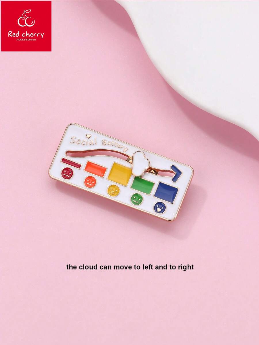 1 chiếc ghim cài áo hình đám mây và trái tim hoạt hình dễ thương, có thể trượt theo tâm trạng, thích hợp để đeo hàng ngày, làm quà tặng hoặc trong dịp lễ. - Nhiều màu - Xem 1