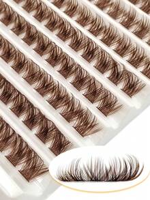 Sibeuna 110 sợi mi giả D-Curl màu nâu, dày và mềm mại tự nhiên, kiểu mi đan chéo, dụng cụ trang điểm phù hợp cho tiệc tùng, du lịch, kỳ nghỉ. - D - Xem 7