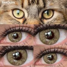 FRESH LADY 1副棕色美瞳，适合日常佩戴、约会妆容、工作、婚礼或角色扮演，一年用量，14.2毫米 - 摩卡棕 - 查看 8