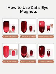 TOMICCA 15毫升/1瓶酒红色猫眼甲油胶，可卸UV/LED甲油胶，适合初学者在家DIY，专业美甲沙龙或作为礼物赠送 - 酒紅色 - 查看 4