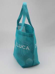 1pc Mesh Beach Bag, Transparent Student Handbag, Shoulder Tote Bag For Outing, Shopping, School Supplies - C - View 8