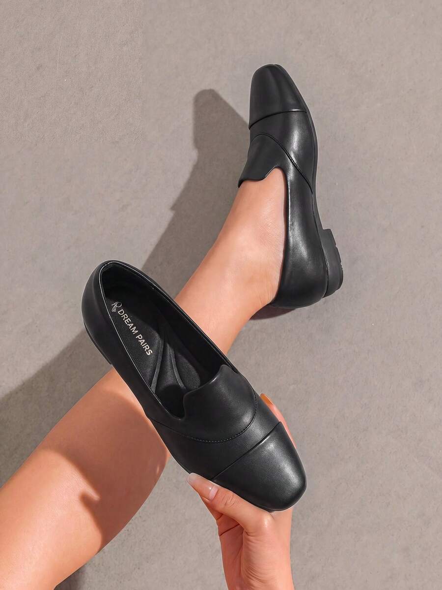 Women Flats Slip-On Flats Loafers Arch Support Casual Commute Business Office Dress Flats Shoes - 黑色 - 查看 1