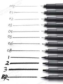 12pcs/Box Hook-Line Hand-Painted Special Brush, Student Waterproof Quick-Sketch Painting Water-Based Pen Set - Sets - View 3