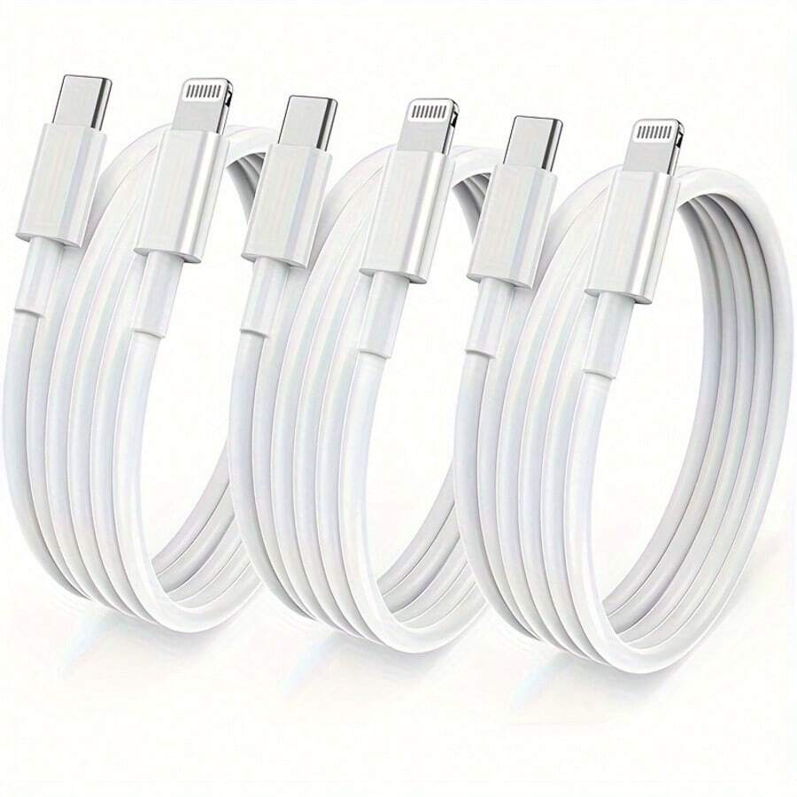 1条USB-C转Lightning数据线，3.3/6.6英尺Type-C转Lightning接口，兼容 14/13/12/11 Pro Max/XR/XS/X/8/7/6 Plus/SE，支持充电，Lightning转USB-C车载充电器/CarPlay数据线，支持快速充电。