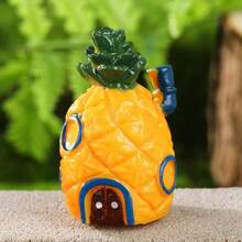 SpongeBob SquarePants 1个菠萝屋卡通鱼缸装饰品,树脂菠萝屋水族箱装饰,洞穴桶景观设计鱼缸配件,适合节日派对氛围装饰 - 彩色 - 查看 4