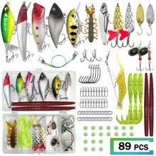 53/89/116pcs Fishing Lure Set, Includes Storage Box And Bag, Contains Soft And Hard Baits, Hooks, Sinkers, Spinner Blades, Artificial Lures, Ideal Gift For Fishing Enthusiasts - Multicolor - View 10