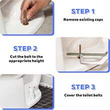 ZBEZBE 2Pcs Toilet Bolt Caps Tall White Ceramic Lovely Cat,Animal Shape Toilet Floor Bolts Covers Replacement Bathroom Decor Avoid Rusting Toilet Bolts Cover-White - 狐狸-白色 - 查看 7