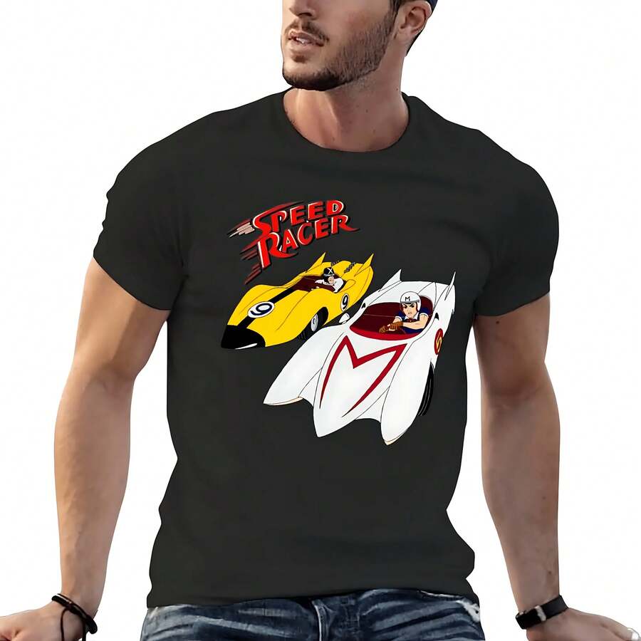 New SPEED RACER - RACER X T-Shirt Plus Size Tops Quick Drying T-Shirt Korean Fashion Tees Plain Whit - Black - View 1