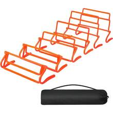 Adjustable Agility Hurdles,4 Height Speed Training Hurdles, Portable Speed Training Equipment With Carry Bag For For Athletes,Kids,Soccer,Basketball - ‎Orange 6 PCS 4 Height - View 1
