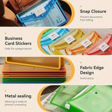 1pc/6pcs Plastic Expanding File Folder, Designed For File Storage, With Snap Closure, Vibrant File Organizer, Accordion Style Pockets, Large Capacity - One size fits all - View 5