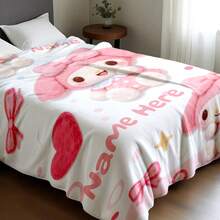 SANRIO Customizable Cartoon Pattern Blanket, 280g Super Soft Custom Heat Transfer Blanket, Ideal Gift For Friends And Girlfriends - Multicolor - View 4