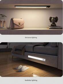 Dải đèn LED cảm biến chuyển động cơ thể người, luôn sáng, có thể sạc lại, thông minh, không dây, tự dính, có nam châm, thích hợp cho tủ rượu nhà bếp, tủ quần áo, đèn ngủ. - Đèn cảm biến chuyển động trong nhà - Xem 7