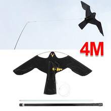 Birds Repeller Scarer Hawk Kite Crops Protecting With 4 M Telescopic Pole - Black - View 8
