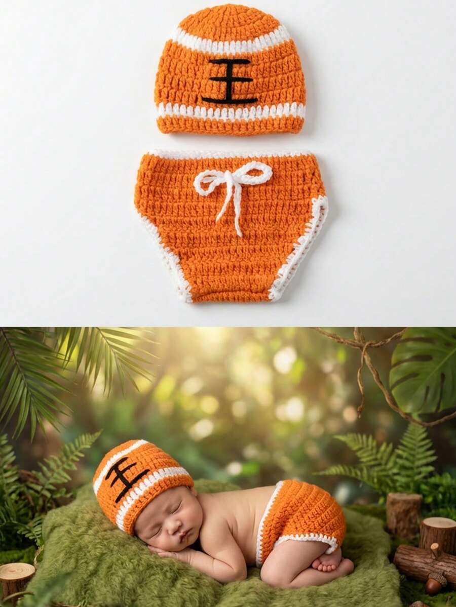 Newborn Photography Props Handmade Crochet Tiger Hat Cover Sets Baby Boy/Girl Cute Animal Outfits Studio Photo Shoots - Multicolor - View 1