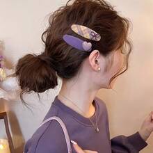 1pc Heart-Shaped Bow Plaid Hair Clip, Elegant Side Bangs Clip, Sweet & Versatile New Hair Accessory - Multicolor - View 8