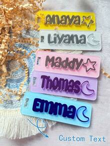 Chaveiro Personalizado de Acrílico com Lua e Estrela, Pingente de Lua e Estrela, Etiqueta de Nome Personalizada, Presente de Aniversário, Amigos, Volta às Aulas - personalizado - Visão 7