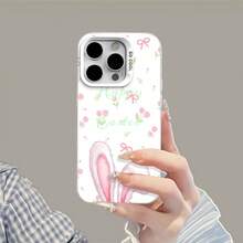 Funda para móvil con diseño floral de orejas de conejo, compatible con Samsung, Apple, VIVO, OPPO, , ,  y Honor. Fabricada en TPU, ofrece protección contra golpes y caídas. Un regalo ideal para amigos y familiares. - Plateado - Ver 5