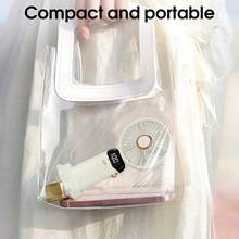 1 pièce Ventilateur portable à main avec éclairage, ventilateur de bureau mini silencieux, ventilateur personnel pliable à 4 vitesses alimenté par batterie, convient pour l'extérieur, les voyages, le maquillage, la maison, le bureau, le camping, la plage - Gadget de refroidissement essentiel pour l'été - portable - View 9