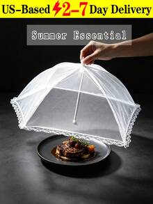 Aesthetic Foldable Food Cover With Tight Netting To Block Flies Elegant Pop-Up Food Tent Mesh Net For Outdoor Lovers Portable Food Protector Perfect For Camping Kitchen Essentials Wedding Party Supplies Home Household Items Kitchen Items Camping Apartment Essentials Hogar Charcuterie Supplies - 彩色 - 查看 1