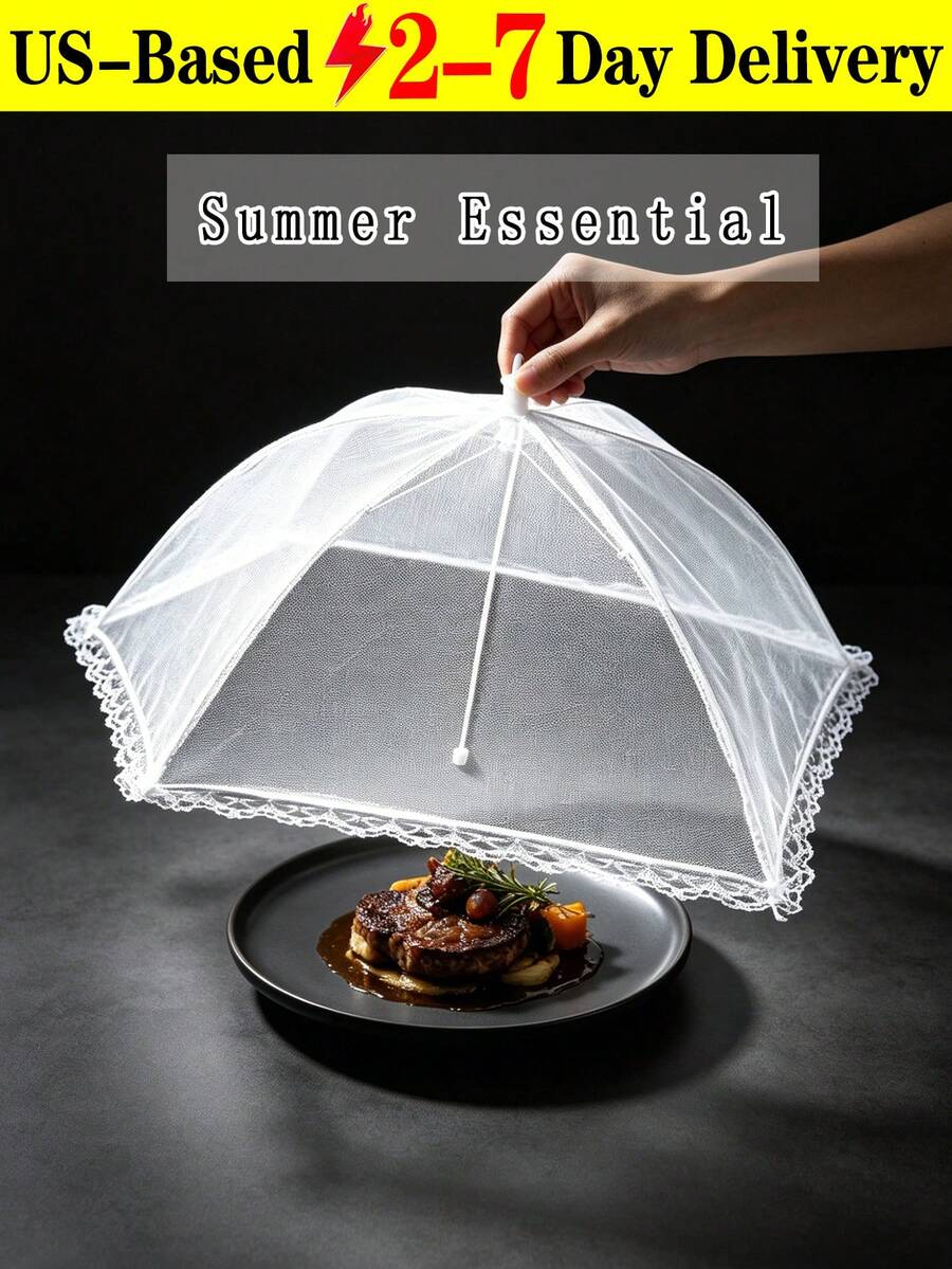 Aesthetic Foldable Food Cover With Tight Netting To Block Flies Elegant Pop-Up Food Tent Mesh Net For Outdoor Lovers Portable Food Protector Perfect For Camping Kitchen Essentials Wedding Party Supplies Home Household Items Kitchen Items Camping Apartment Essentials Hogar Charcuterie Supplies - 彩色 - 查看 1