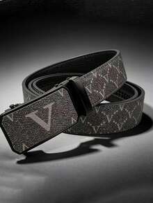 Men's Letter Belt With Shiny Metal Buckle, Fashionable And Suitable For Formal And Casual Wear, Business Casual Accessories, Fashionable Design, Advanced Craftsmanship, Durable Adjustable Strap, Fully Matched With High-Quality Belt - Multicolor - View 8