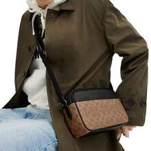 Coach Graham Printed Men's Single Shoulder Crossbody Bag CV921QBNRX - 卡其色配黑色CV921QBNRX - 查看 2
