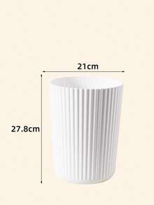 1pc Striped Trash Can, Waterproof And Dirt-Resistant, Large Capacity Portable, Suitable For Bedroom, Bathroom, Kitchen, Etc., Uncovered Cylindrical Design, No Power Supply Needed - Multicolor - View 14