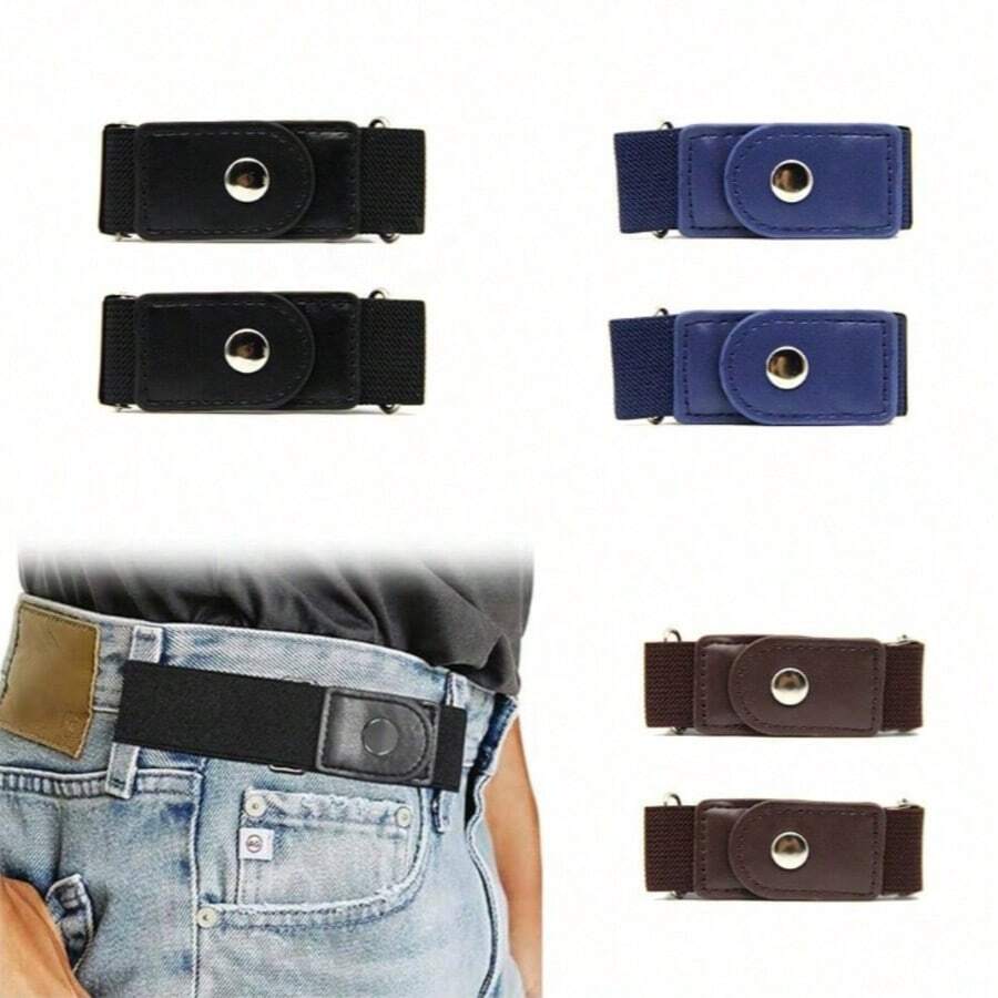 1条男女通用无扣弹力腰带 - 彩色 - 查看 1