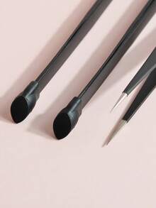 Pinzas de uñas multifuncionales de doble cabeza, diseño de perforación con varilla de presión de silicona, pinza recta dedicada para perforar cejas, juego de herramientas de manicura y belleza profesional, pinzas para pestañas, pinzas de manicura, tocador, dormitorio, portátil de viaje, asequible, regalo para mujeres, regalo del Día de San Valentín - Multicolor - Ver 6