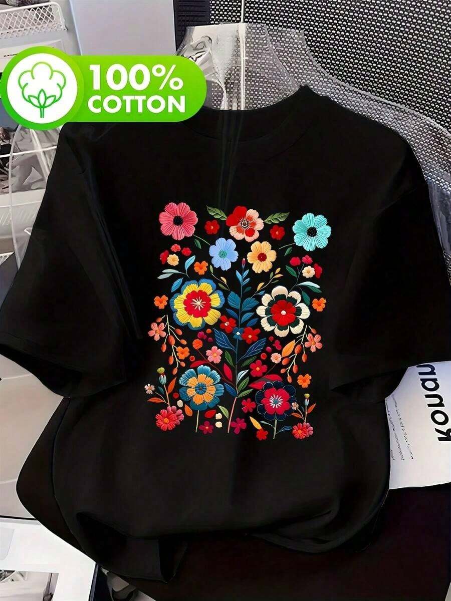 Plus Size T-Shirts - Black - View 1