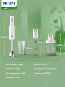Philips HR2545/00 Batidora de mano multifunción (incluye accesorios de batidor y picadora) - Ver 10