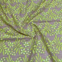 Two-Tone Embroidered Lace Fabric, 100% Cotton, 1.35m (Width) - Bege - Ver 3