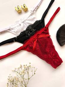 Set Of 5 Heart-Shaped Adjustable Lace Panties With Adjustable Straps - Nhiều màu - Xem 3