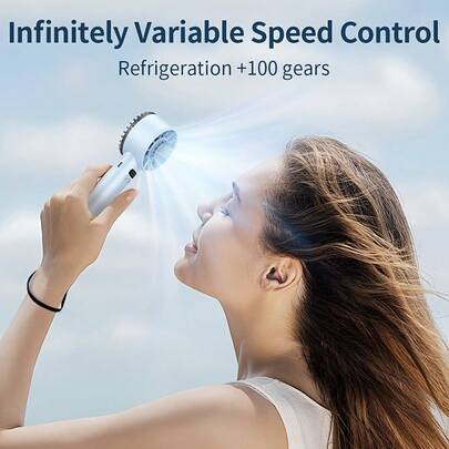 1个高速制冷冰袋手持风扇，户外迷你风扇，USB可充电5200mAh电池，便携式风扇，适用于家庭、宿舍、旅行