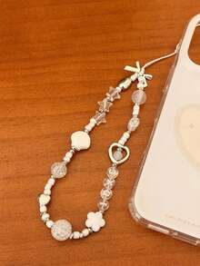 1pc Shell Heart Phone Charm, Mobile Phone Chain, Handmade Beads, Mobile Phone Hanger, Mobile Phone Hanger Cord, CDD Camera Anti-Detachment Chain, Travel Anti-Detachment Mobile Phone Chain, Bag Pendant, Keychain, Apple A IrPods Pro Bluetooth Earphone Case Hanger, Holiday Birthday Gift For Women - Multicolor - View 6